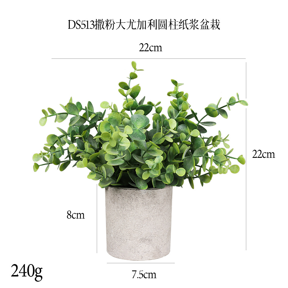 Más de 240 combinaciones populares de macetas con plantas verdes artificiales, decoraciones para el hogar, flores artificiales, bonsáis cilíndricos de pulpa de papel.