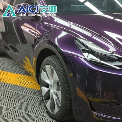 TPU metallic midnight purple to deep black-purple gradient color changing film, heat-repairable, resistant to stone impacts, easy to apply, no edge lifting (Auto Color Change Film) - tpu-metallic-midnight-purple-152-15m