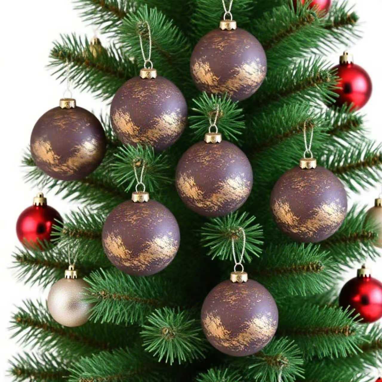 Amazon Navidad 6CM12pcs Retro Navidad juego de árbol de Navidad atmósfera navideña colgar bolas