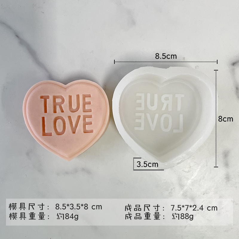 Día de San Valentín serie tridimensional carta de amor vela molde de silicona DIY amor hecho a mano jabón aromaterapia molde