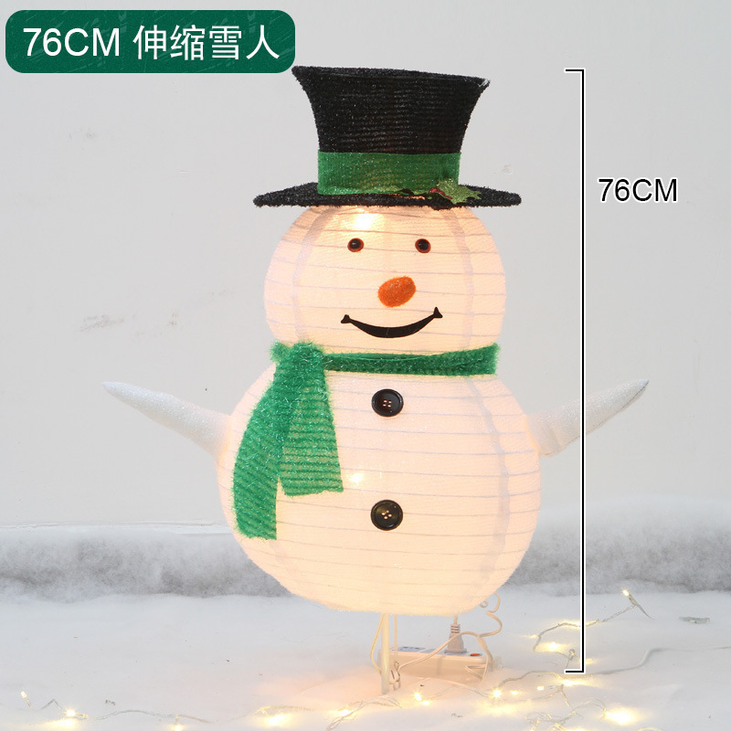 圣诞节场景装饰发光大雪人摆件商场橱窗酒店圣诞树下美陈麋鹿道具|undefined
