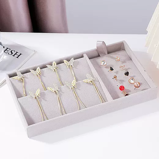 首饰饰品展示收纳盒桌面整理化妆收纳盘耳钉耳环手链戒指收纳架