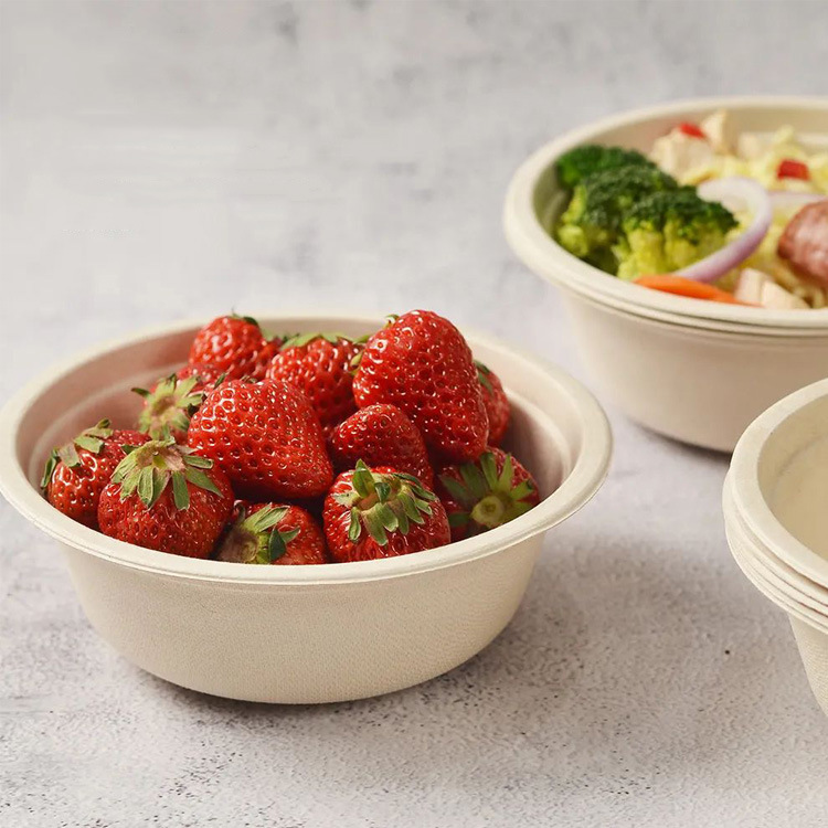 Cuencos desechables y palillos traje 5-Persona placa tazón taza palillos vajilla picnic camping degradable pulpa partido placa