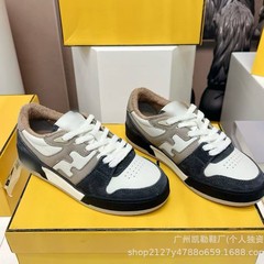 F ファミリー本革靴女性の 2024 新カラーマッチングスポーツレジャーパンダ靴カップル道徳訓練靴フラット