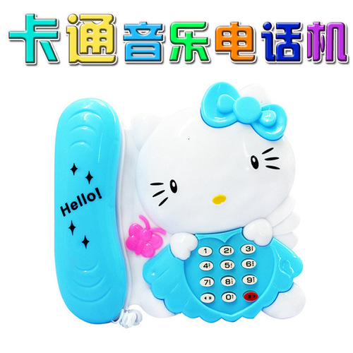 Children's Telephone Children's Early Education Puzzle KT Cat Telephone Toy Luminous and Sounding Street Stall Hot Selling Educational Toys
