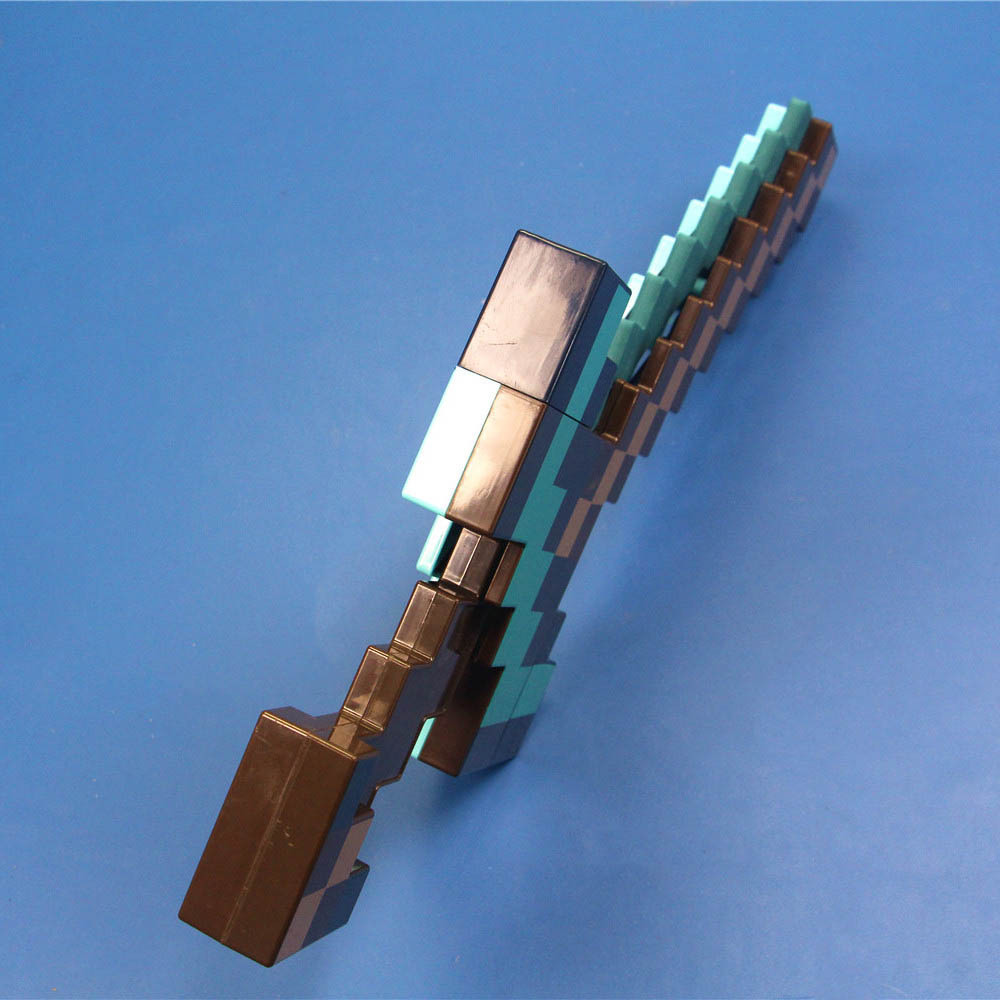 My World Children's Toy Cosplay Prop Weapon Plastic Diamond Sword and Pickaxe Dual-in-One Transformable