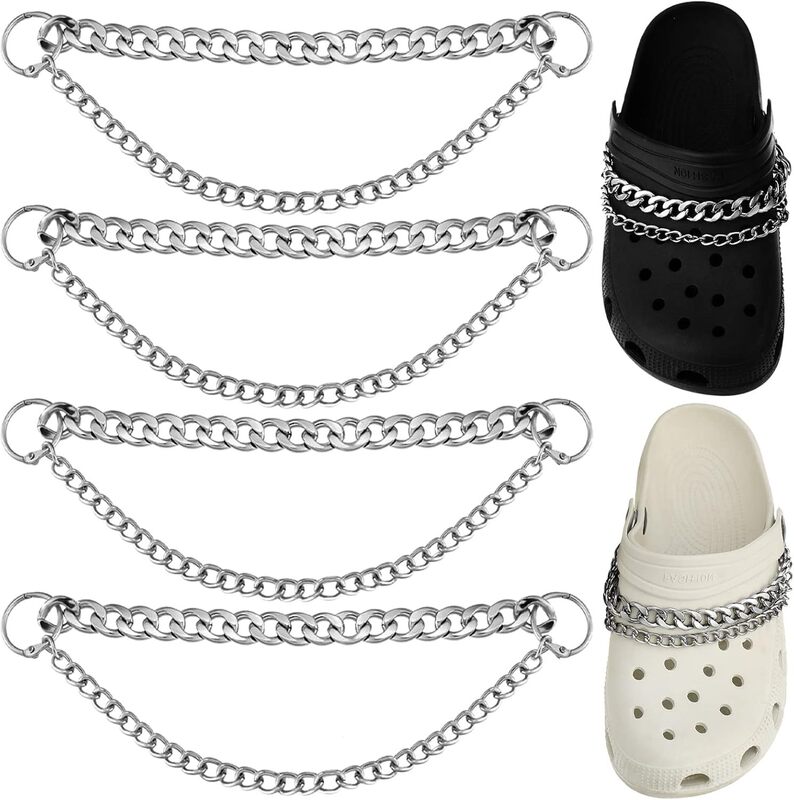 Shoe chains, shoe accessories, metal shoe chains, charming decorative accessories for clogs and sandals, suitable for adult women