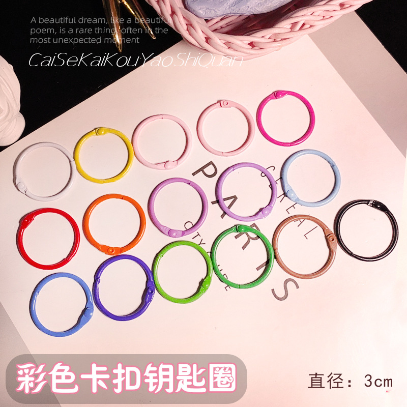 Color opening clamp ring paint keychain ring bead drop glue kneading music accessories silicone mold DIY material