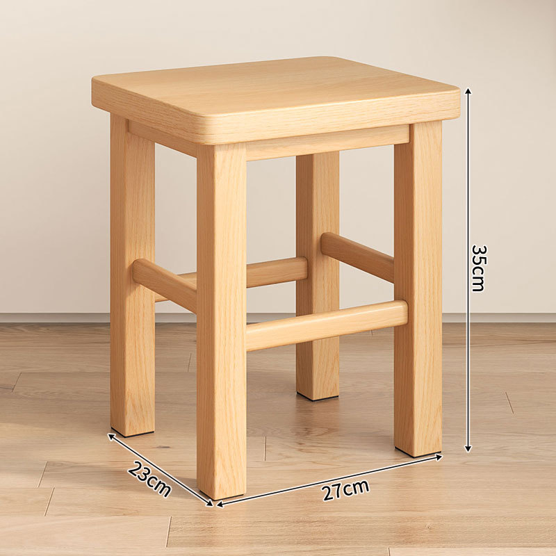 [imported rubber wood, thickened stool surface] log color 35cm high - no cracking