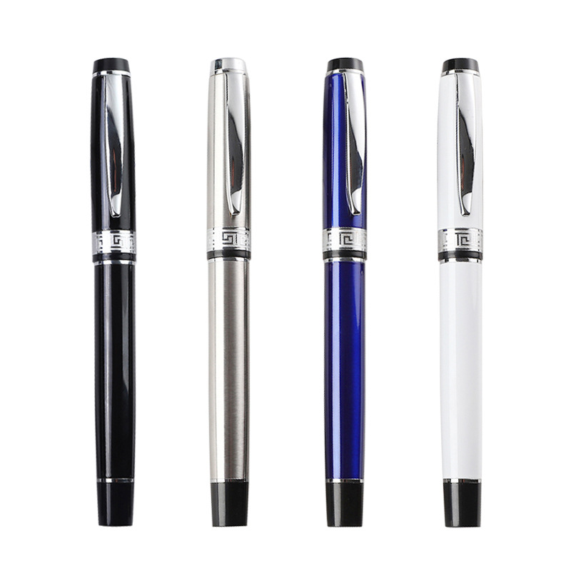 En stock pluma de metal al por mayor pluma de gel negro negocio de alta gama regalo letras logotipo publicidad pluma impresión