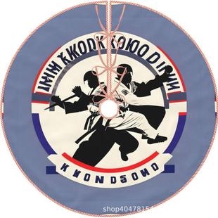Taekwondo Tree Skirt Cross-border New Product 78cm90cm101cm122cm Linen Short Plush Christmas Tree Decorations