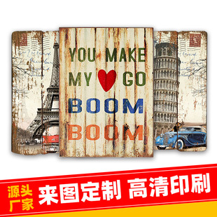 Tin Painting Customized American Retro Bar Cafe Garden Barber Shop License Plate Wall Decoration Tin Tin Painting