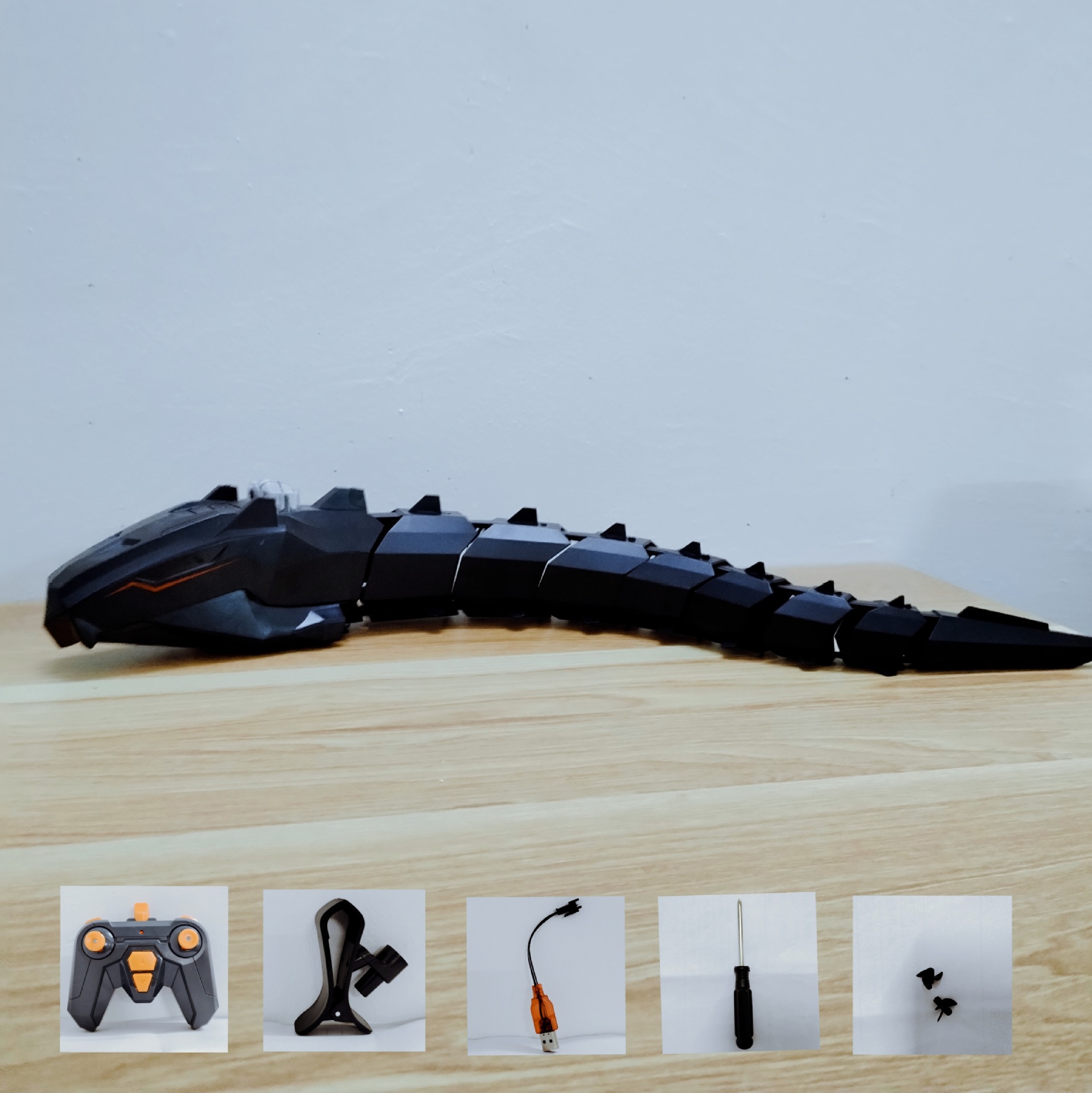 단일 배터리 - 블랙 파이썬 + 리모컨 + 앱 + 카메라 모델(내장 리튬 배터리 + 액세서리)