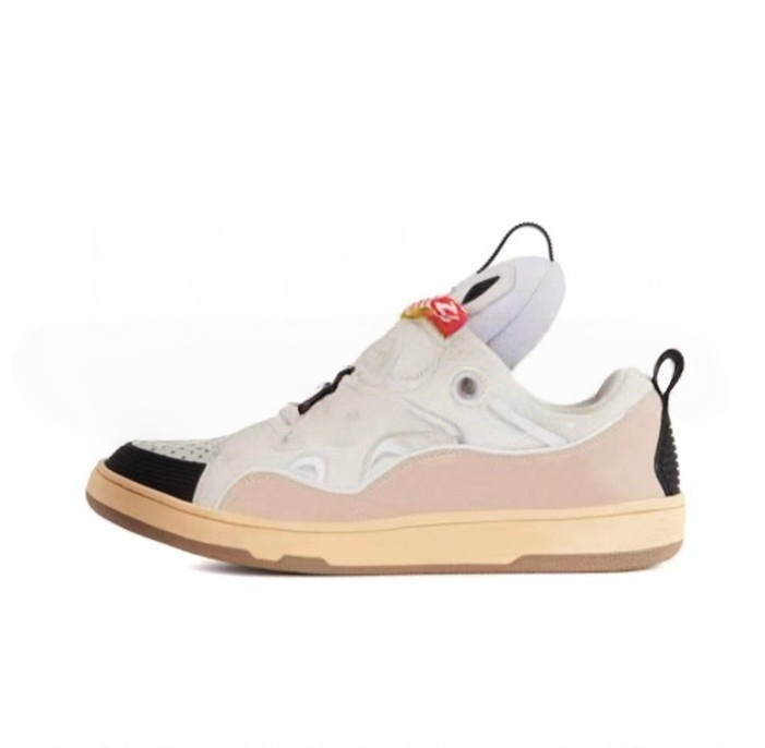 Putian Langfan hombres y mujeres costura de cuero con cordones CURB zapatos casuales deportivos zapatillas de deporte retro zapatos de papá nuevos transfronterizos