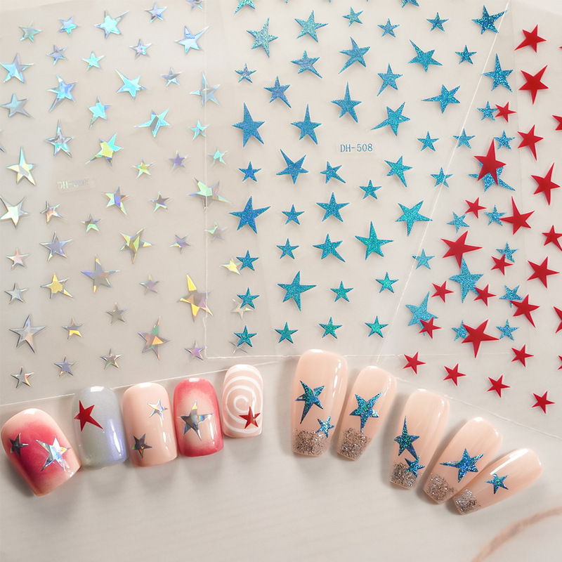 Redanco new 3D net red explosions diy pattern nail art stickers with adhesive nail decals wholesale DH-508