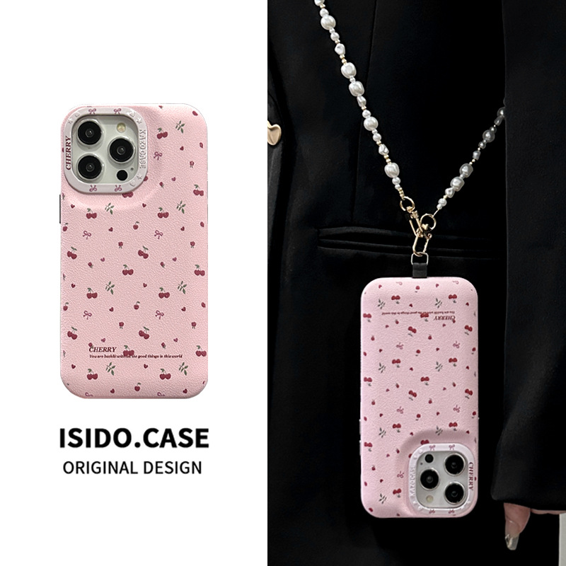 Niña ins rosa floral apta para iphone16ProMax bolsa de batería 14 Apple 15 funda para teléfono 13 diagonal 16P