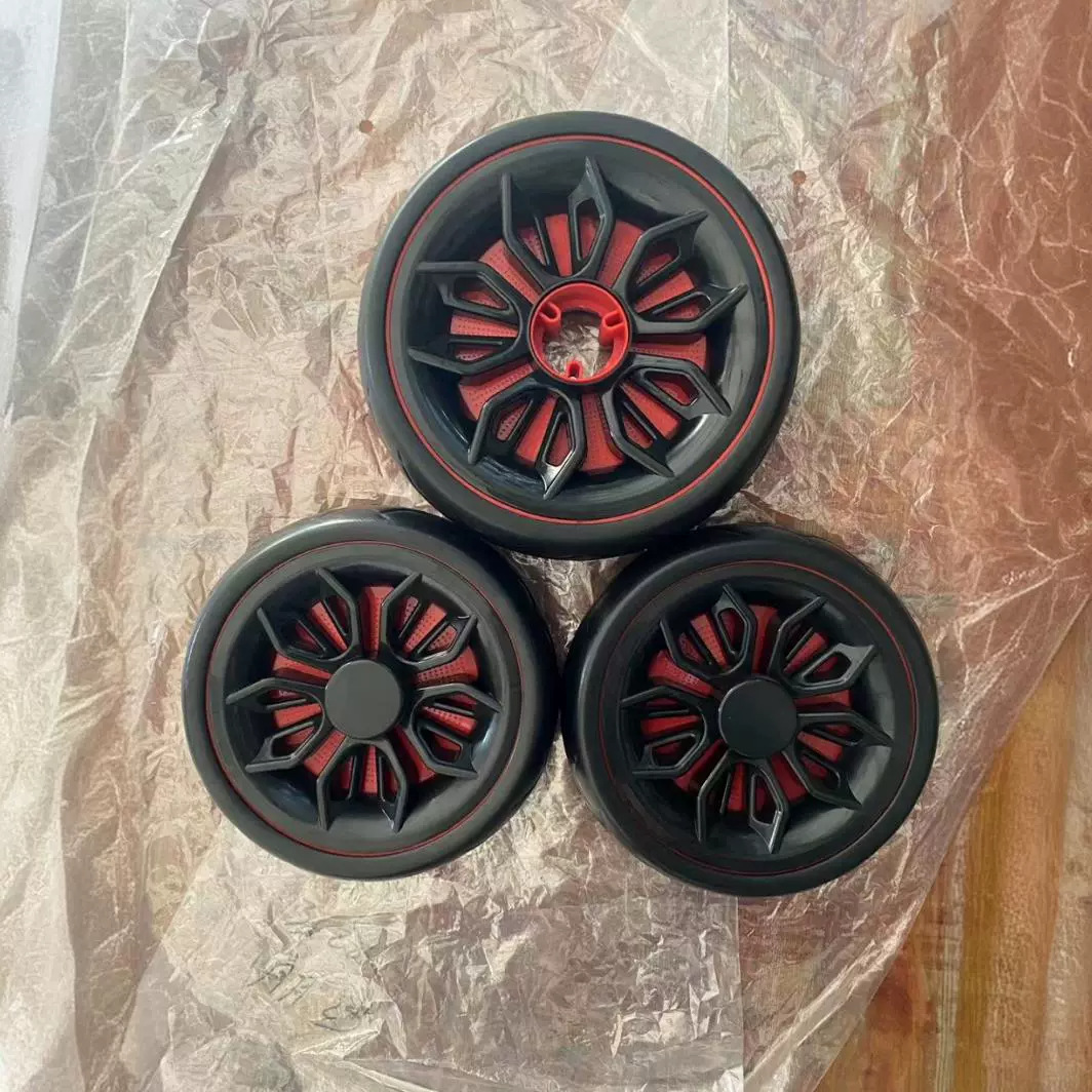 Accesorios del cochecito de los niños triciclo ampliado espuma mudo rueda plástico macho y hembra bebé mano empuje neumático la bicicleta