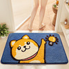 大江 Cartoon animals velvet carpet floor cushion home bathroom door bathroom anti -sliding pad water absorption foot pad