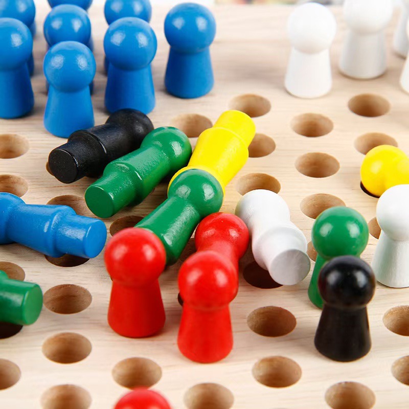 Weiweihu juguetes de damas de madera juegos de mesa interactivos para padres e hijos desarrollo intelectual de los niños entrenamiento de pensamiento juguetes educativos