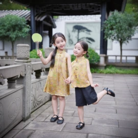 童旗袍;童民族服装;童马甲