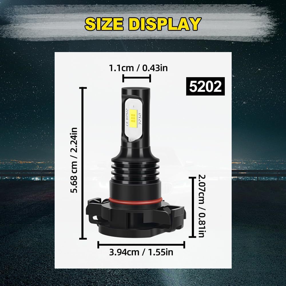 Transfronterizos automóviles LED luz de niebla de alto brillo H16 5202 psx24w 2504 automóviles LED luz de niebla modificada