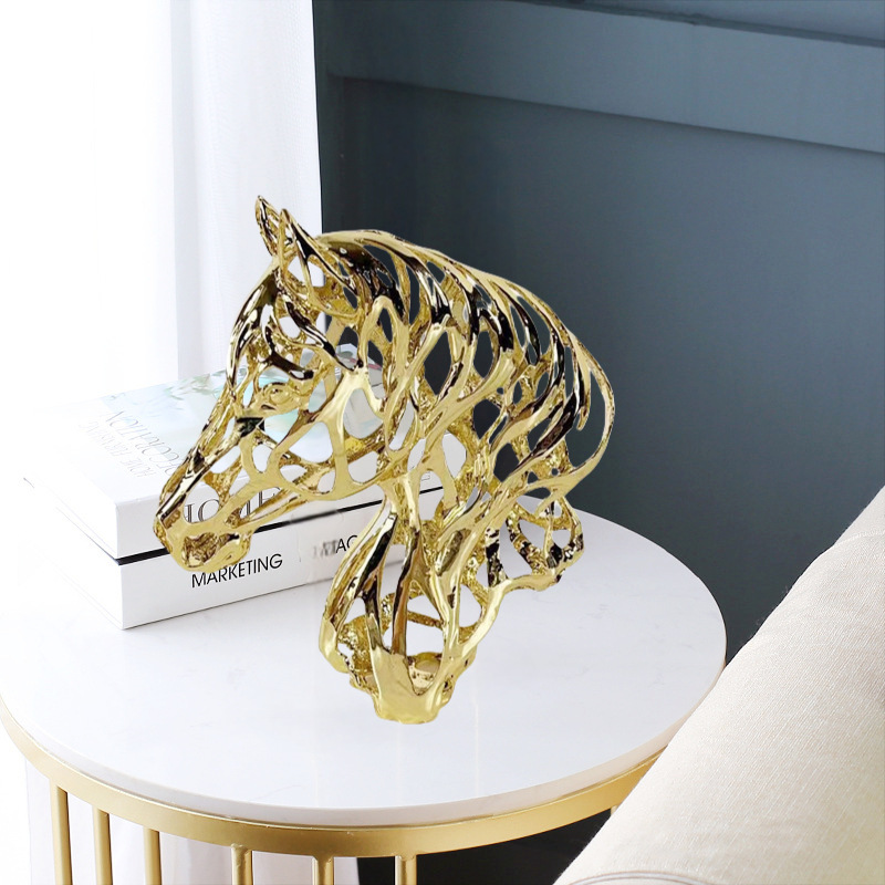 Ou Creative Geometric Hollow Animal Sculpture Metal Ornaments Living…