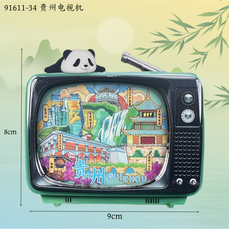 Wooden fridge magnet, TV