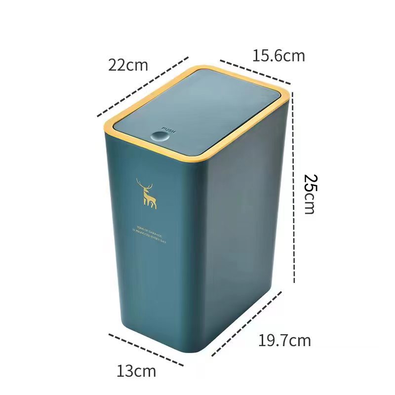 Papelera de inodoro hogar creativo cocina clasificación Push-tipo basura puede inodoro basura cesta de papel con tapa