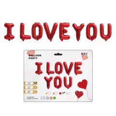 16inch ILOVEYOU アルミフィルムバルーン 結婚式 告白 バレンタインデー ウェディングルーム装飾 アルミホイルセット ハート型