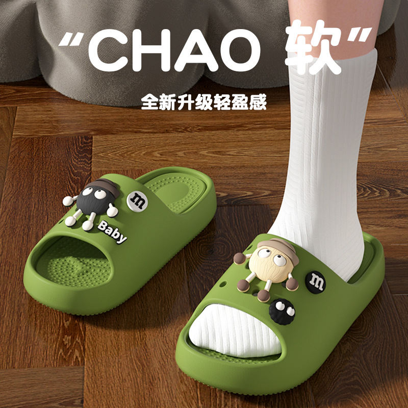 Zapatillas para niños niña 2025 nuevo estilo interior hogar verano dibujos animados briquetas suela gruesa sandalias y pantuflas para niños