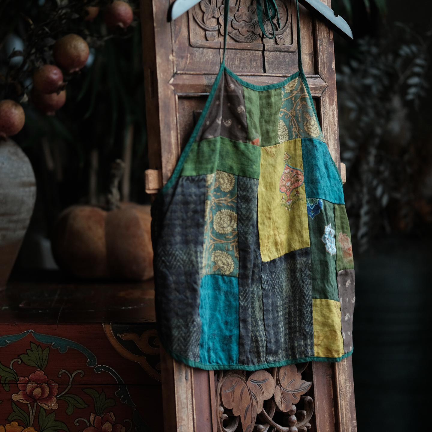 Lagugu Mud Light Custom Patchwork Artistic Retro Linen Versatile Bellyband 2190 Thin Linen Patchwork