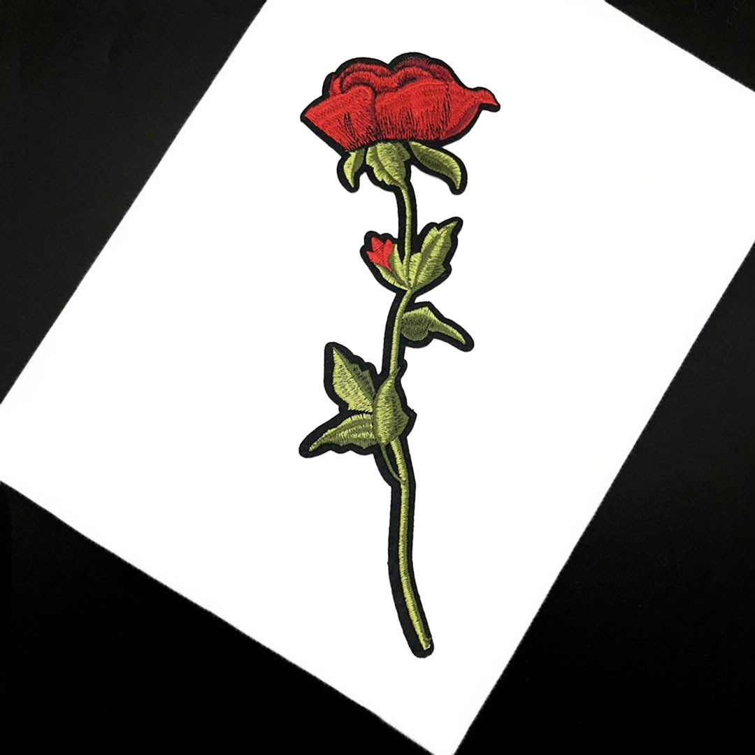 长荆玫瑰刺绣布贴衣服外套羽绒服装饰补丁破洞修电脑绣花熨烫贴标