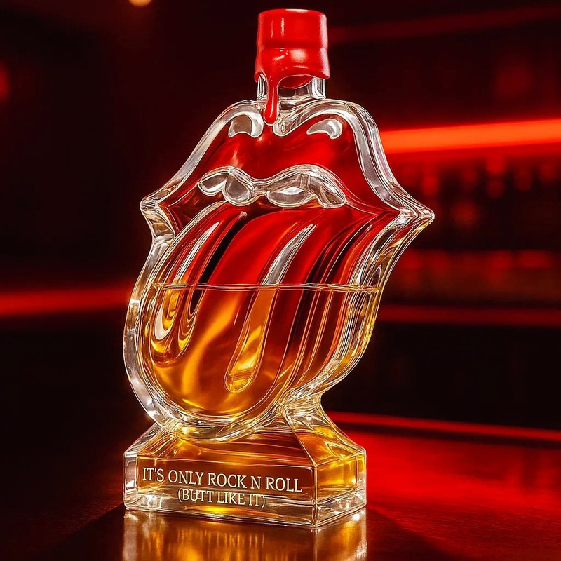跨境新品摆件Longhorns Whiskey Bottle舌头红酒瓶酒吧密封醒酒器|undefined