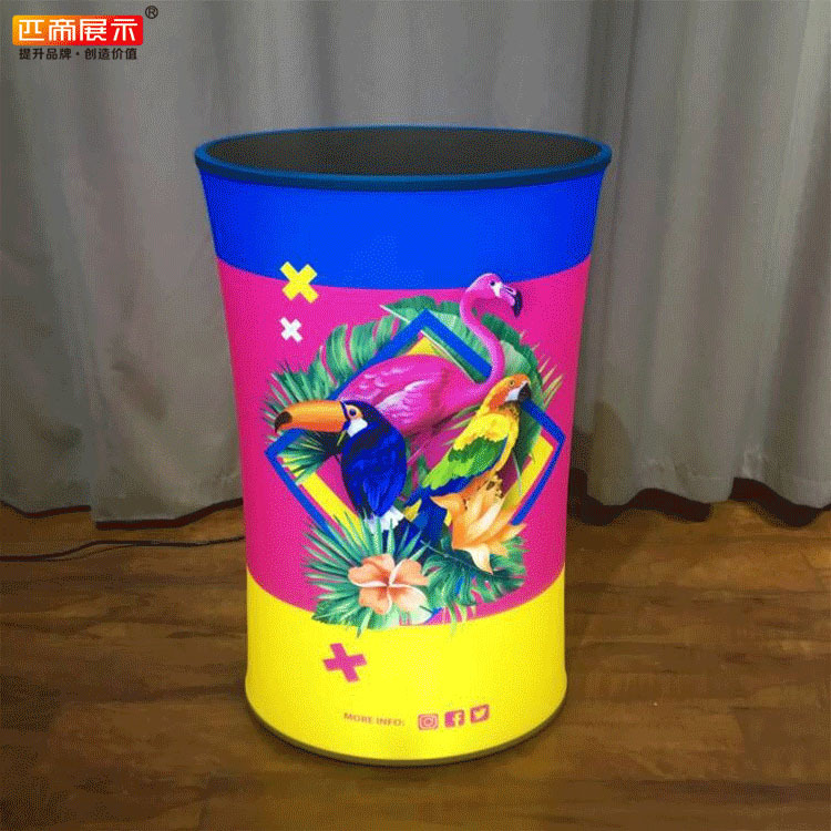 卡布灯箱接待前台 展会议广告椭圆 派对led灯促销台展示架厂
