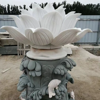 创意汉白玉花朵摆件庭院家居公园多种样式材质工艺品石雕厂家供应