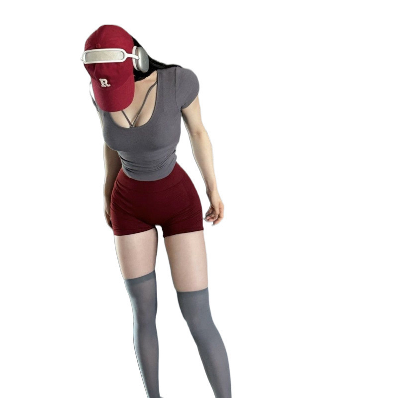 Hot Girl Fitness Honey Peach Pantalones elásticos de cintura alta abdominal ajustados elásticos para correr pantalones cortos de yoga rápidos