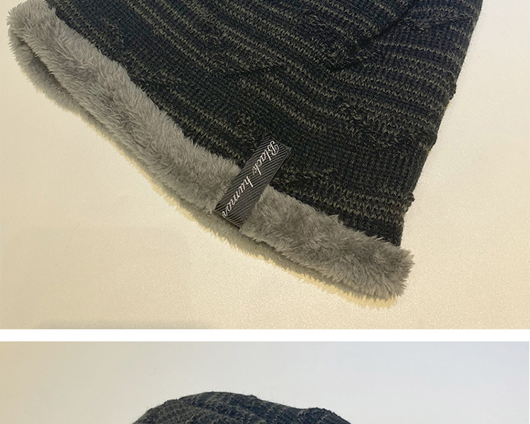 Cappello Cappello alla moda lavorato a maglia Cappello di lana Inverno Velluto caldo AB Filato Gancio Manica Protezione per le orecchie Cappello da esterno da uomo_voghion.com