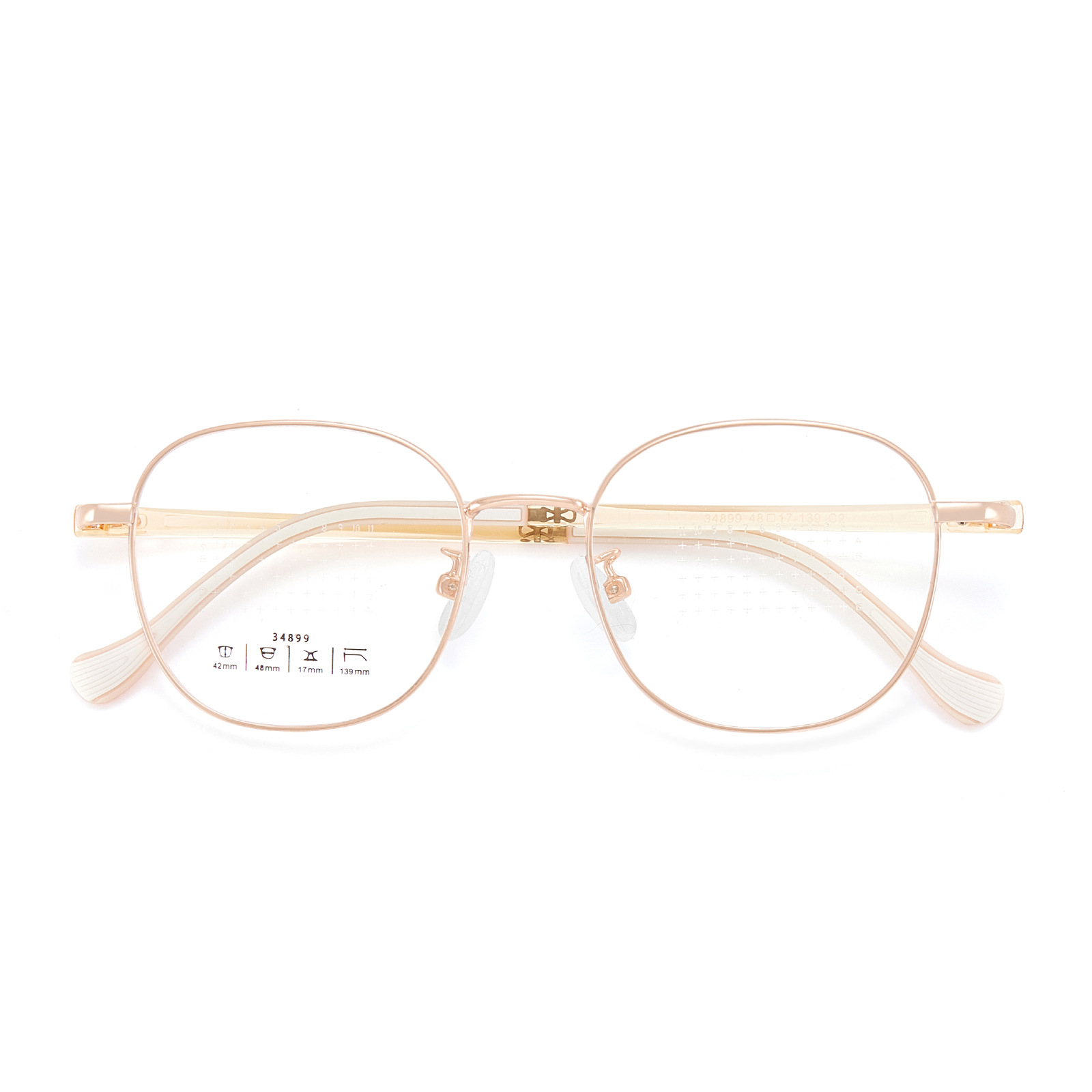 Niños y estudiantes miopía retro marco de gafas metálicas bisagra firme abierto y cerrado estable sin sujetar la cara marco de gafas mayorista