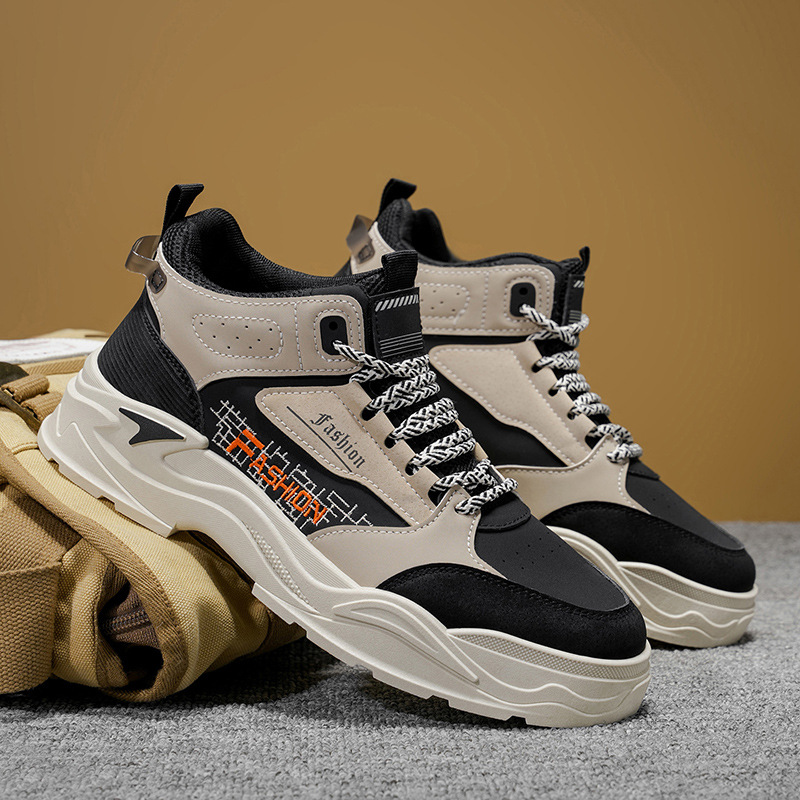 Zapatos de invierno para hombres, zapatos de trabajo de alto nivel, zapatos de moda coreanos para hombres, botas martin, zapatos de skate casuales, botas cortas de moda.