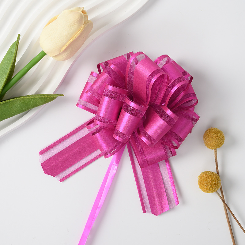 Nuevo transfronterizo 30 tamaño medio de hilo de nieve dibujado flores de decoración de Navidad regalo de flores empaque colorido cebolla dibujar cinta de flores