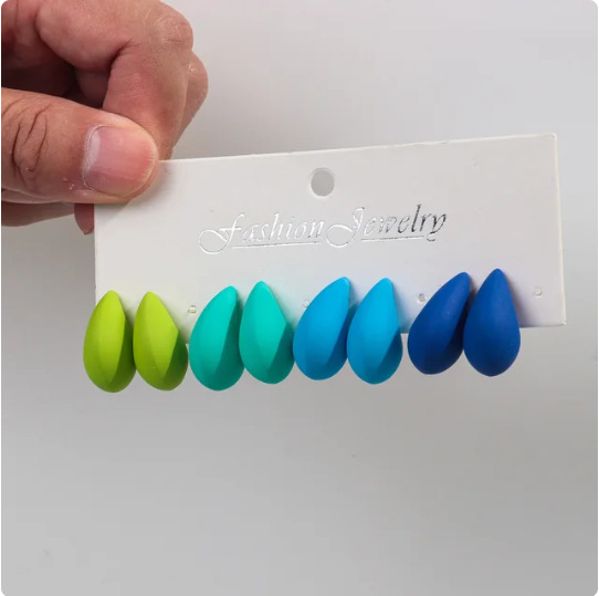 25g Weight Ear Studs Classification 1 Pair Quantity Daily Occasion Acrylic Material Water Droplets Pattern Women's Gender Plating Design IG Style, Classic Style Style 1 Pair IG Style Classic Style Water Droplets Plating Arylic Ear Studs 4