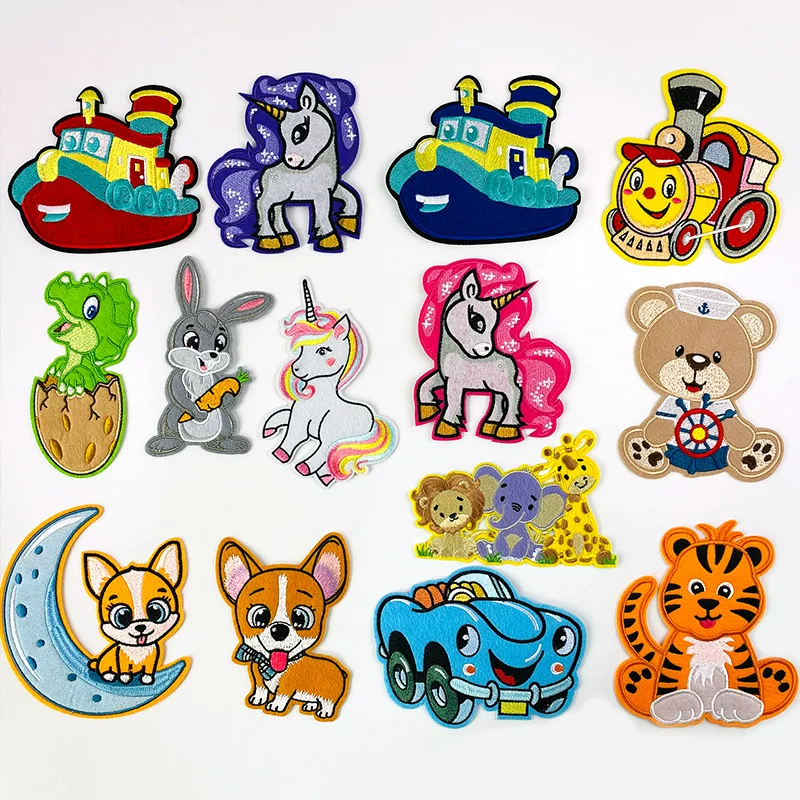 Big cartoon down jacket, mosquito net, children's stickers, with embroidery