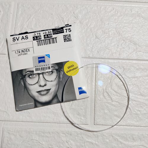 Zeiss lens 1.74 diamond cubic anti-blue light 1.67 new clear platinum film A series lotus film myopia glasses