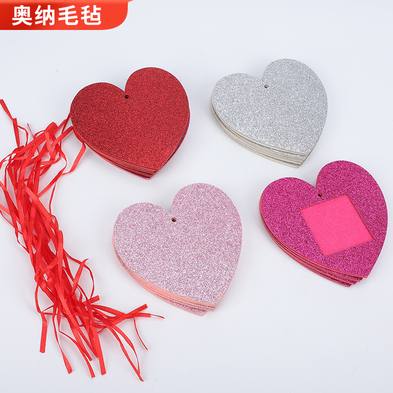 简约迷你毛毡相框 批发情人节展示框照片墙展示DIY心形毛毡相框