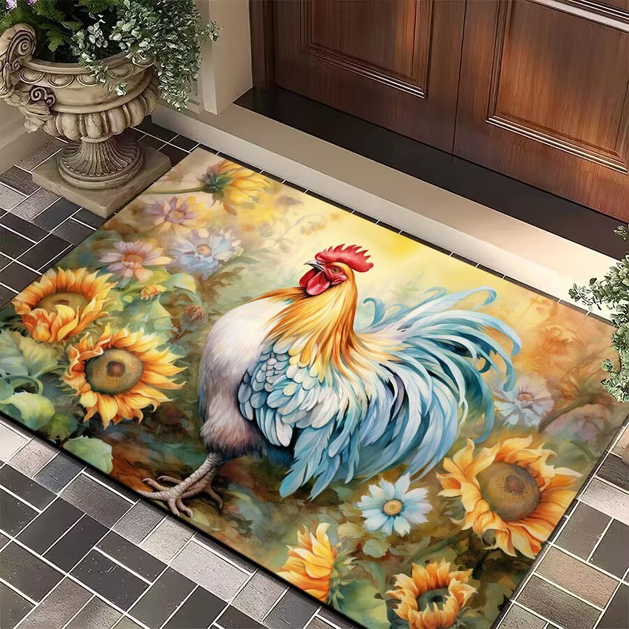 Mud de diatomeas Amazon emitió una alfombra de piso de gallo grande estadounidense transfronteriza, alfombrilla de entrada para puerta, alfombrilla de cocina resistente a las manchas