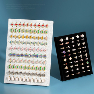 Fashion Creative Photo Frame Ring Display Stand Foldable Stand Flannelette Jewelry Storage Rack Props