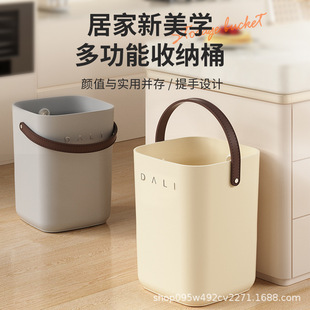 Portable trash can kitchen large capacity living room bedroom office storage bathroom toilet sanitary bucket bag