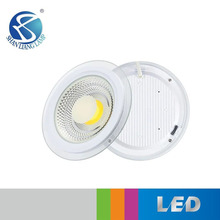 LED嵌入式玻璃筒灯暗装圆形COB面板灯家用酒店工程18W24W天花灯