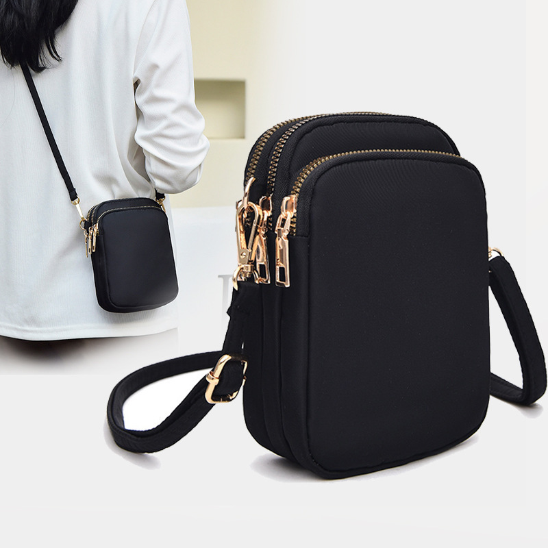 Cross-Border Mobile Phone Bag for Women, Cross-Body Style, 2025 New Model, Mini Walking Bag, Small Bag for Holding Mobile Phone, Fabric Bag, Summer Vertical Style Coin Purse