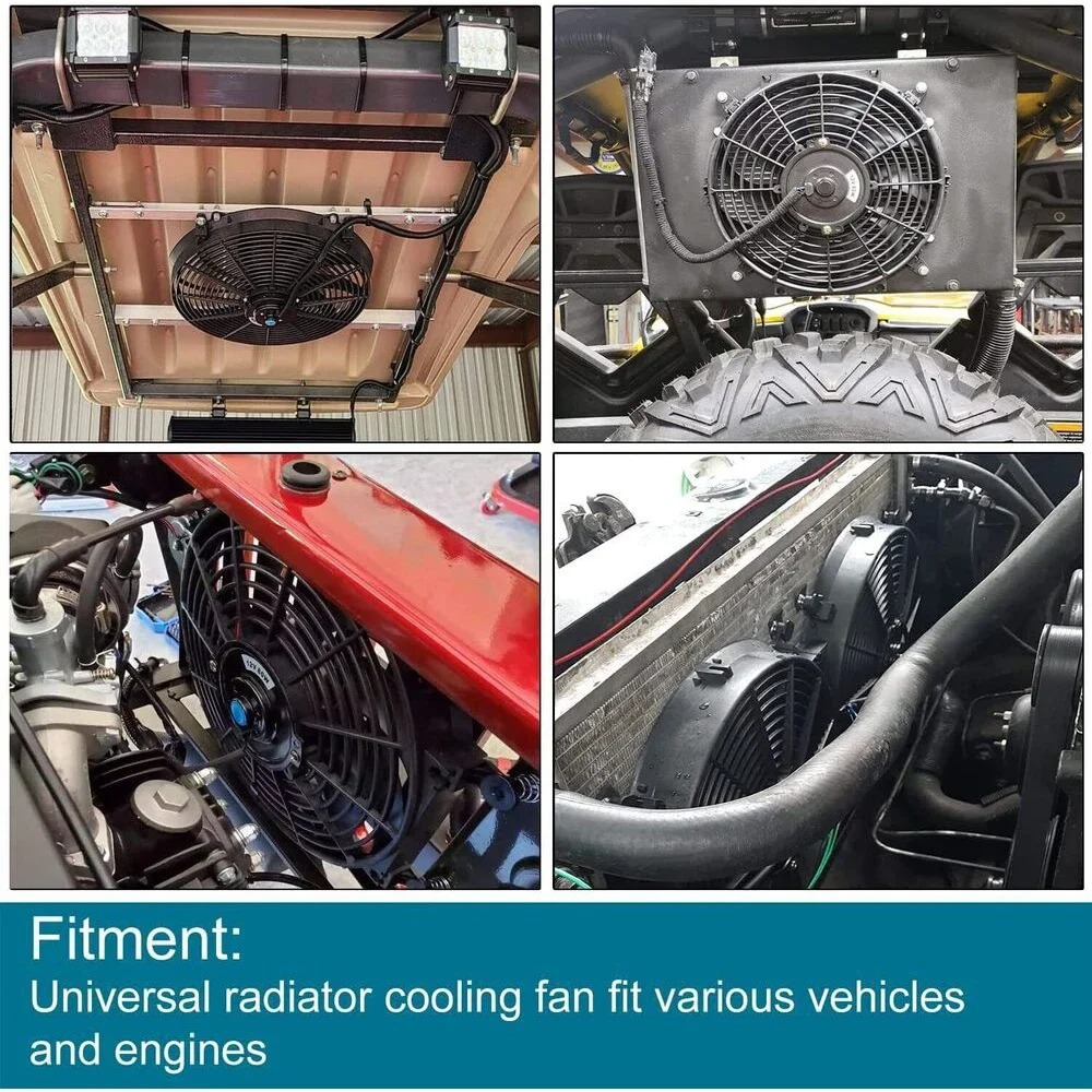Cross-Border Auto Parts Factory Other Cooling Modification Fan Universal DIY 10 12 Inches 12V 80W 90W